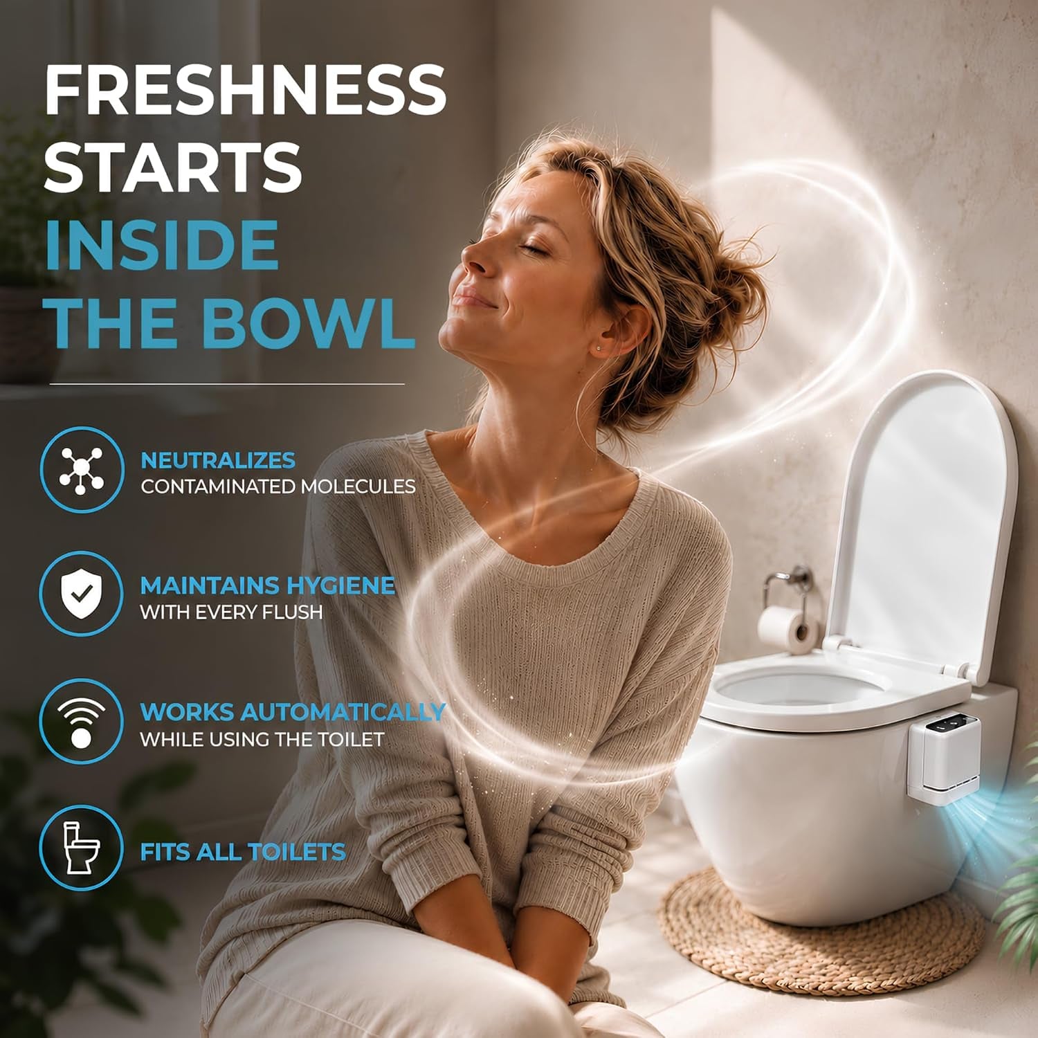 Aircube Rechargeable Automatic Toilet Odor Eliminator