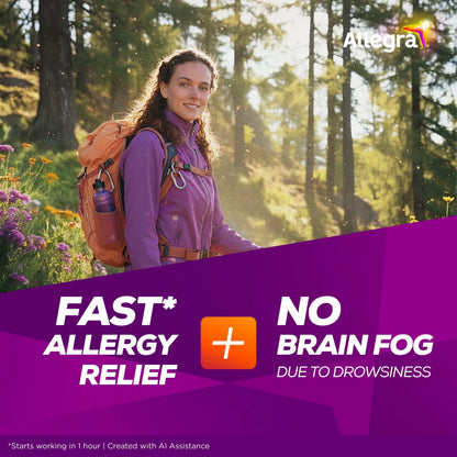 Adult 24-Hour Allergy Relief Gelcaps, Non-Drowsy Indoor and Outdoor Allergy Medicine, 180 Mg Fexofenadine HCI Antihistamine Pill, 24-Count