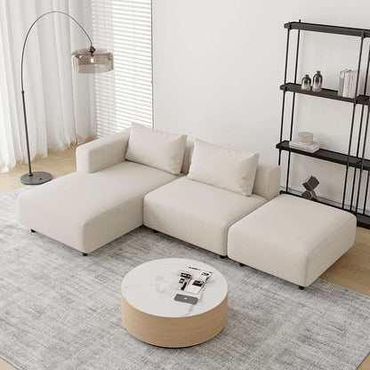 Soft Corduroy Sectional Sofa Set