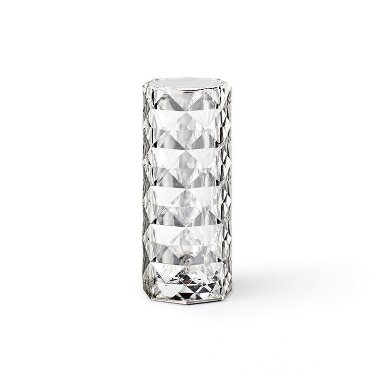 Lampe de table USB en cristal nordique pour chambre à coucher, lumière tactile à intensité réglable, veilleuse diamant, projecteur de roses, décoration