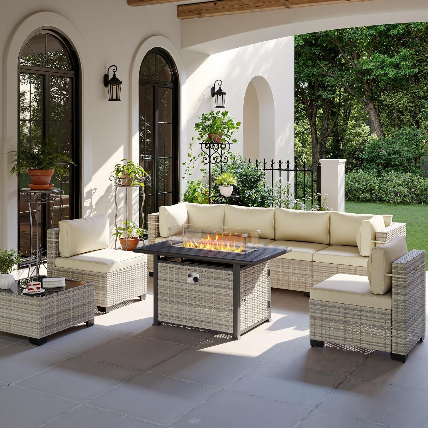 Outdoor PE Wicker Rattan Modular Patio Sectional Sofa Set