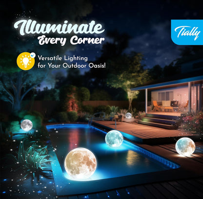 Floating Pool Lights - Solar Light up Moon Balls, Warm/Cool (2-Pack)