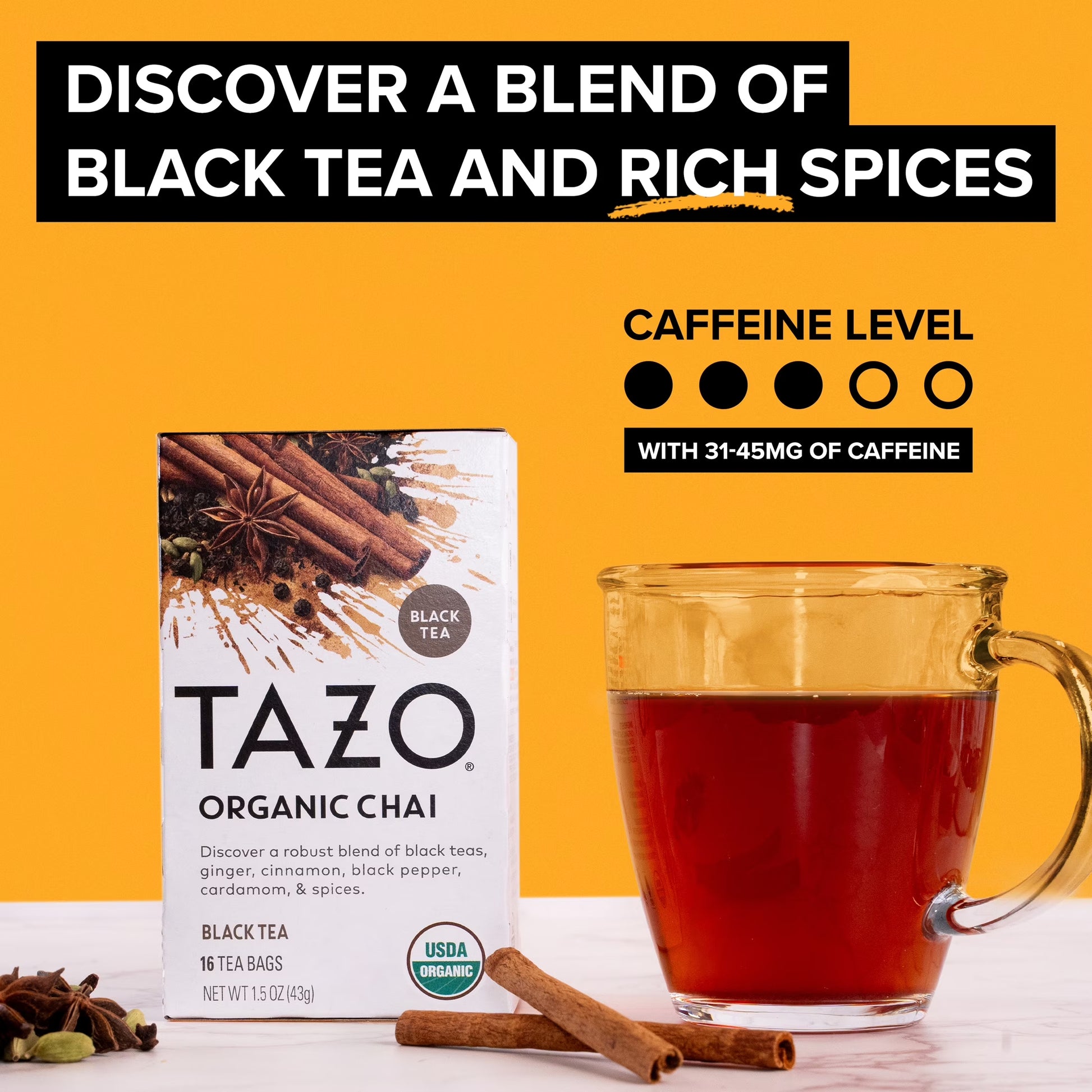 Organic Chai Black Tea Bags, 16Ct