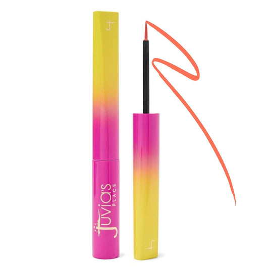 Liquid Eyeliner Waterproof - Neon Coral Fine Tip Eyeliner, Smudge-Proof with Precision Applicator for Bold Eye Looks, Smooth Lines, Vibrant Color, and All-Day Long-Lasting Wear