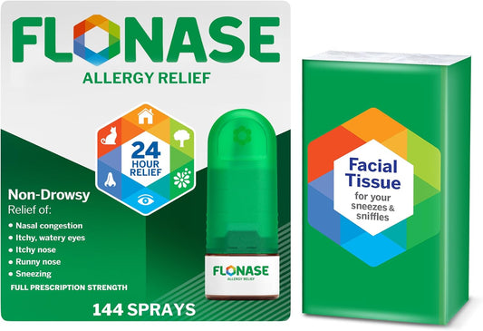 Nasal Spray for Allergy Relief, Tissues Included, 144 Sprays