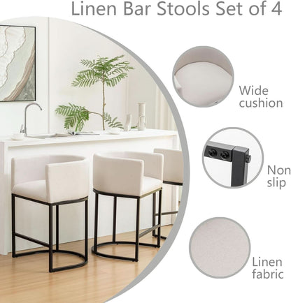 Modern Barrel Counter Height Bar Stools