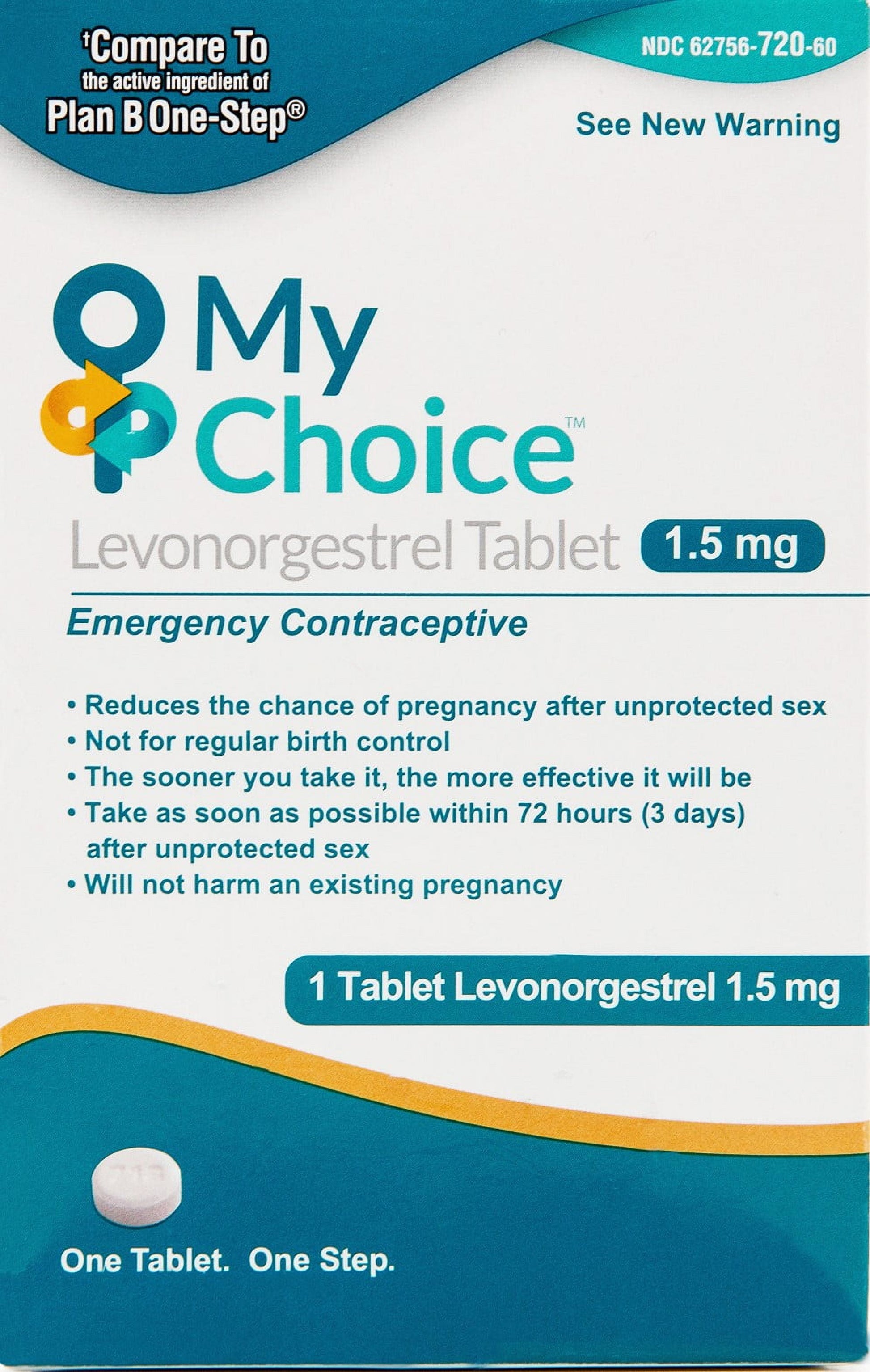 (3 Pack)  My Choice Emergency Contraceptive – Levonorgestrel 1.5 Mg Tablet – Safe, Effective Morning-After Pill for Unprotected Sex – Compare to Active Ingredient Found in Plan B One-Step