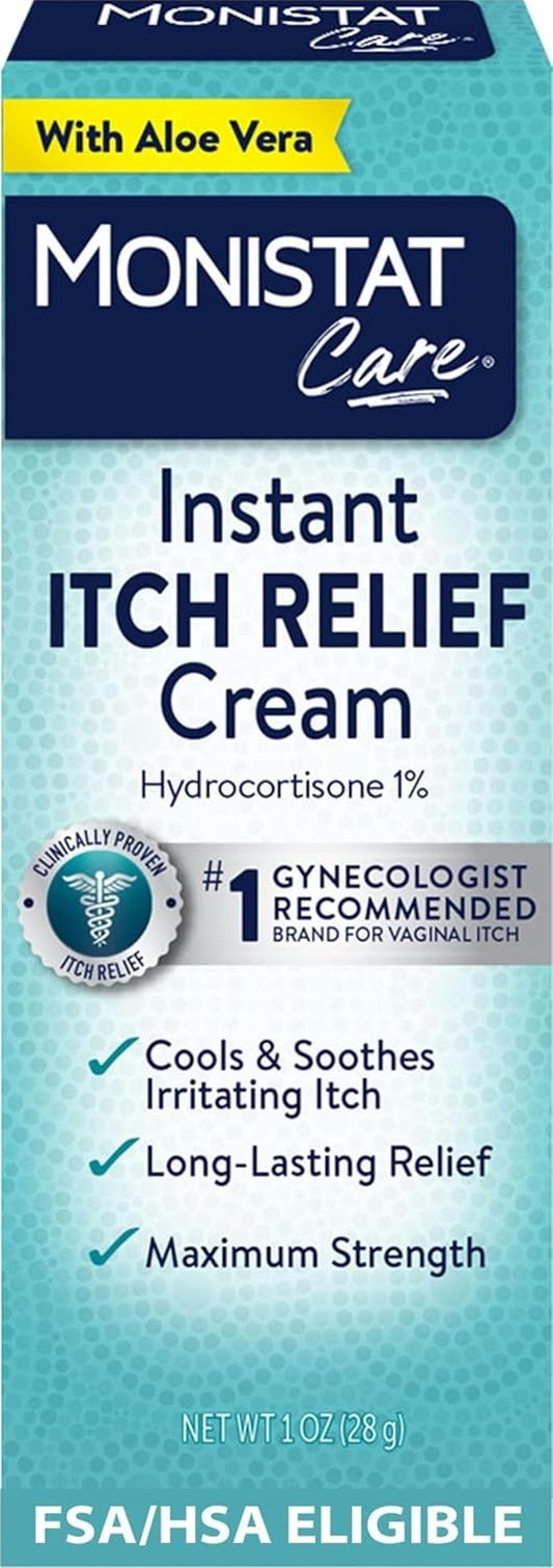 Instant Itch Relief Cream for Women, Fragrance-Free, 1 Oz | Fragrance-Free, Formula with Aloe Vera, Soothes & Cools Vaginal Itch, Use Whenever You Need Itch Relief Fast