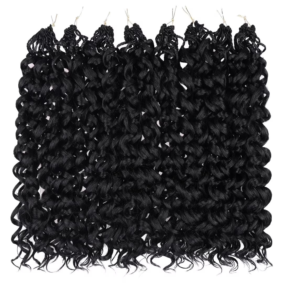 Ustar 100% Human Hair Crochet Extensions - Burmese Curly Boho Braiding Hair (50G/Pack)