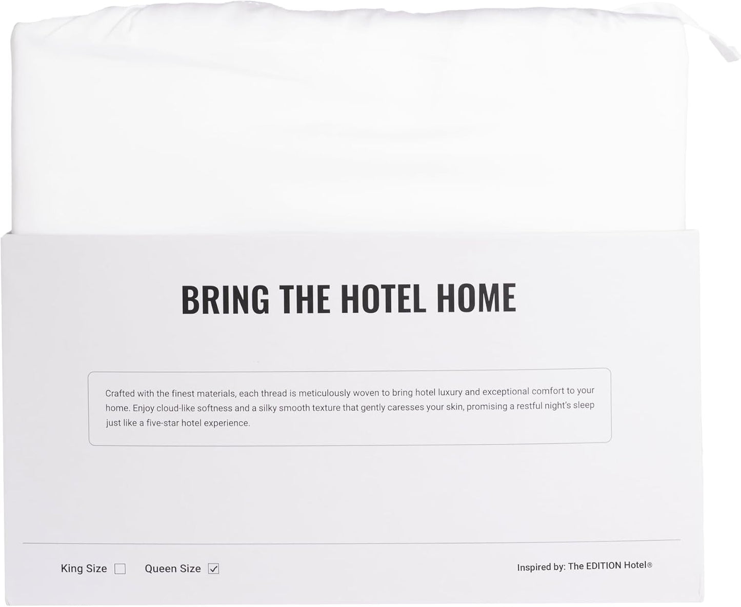 Luxury Sateen Cotton Sheet Set, 100% Certified Extra-Long-Staple Cotton, Ultra-Soft, Breathable & Smooth, the Edition Hotel Luxe Cotton Blend Sheet Set (White, Queen (U.S. Standard)