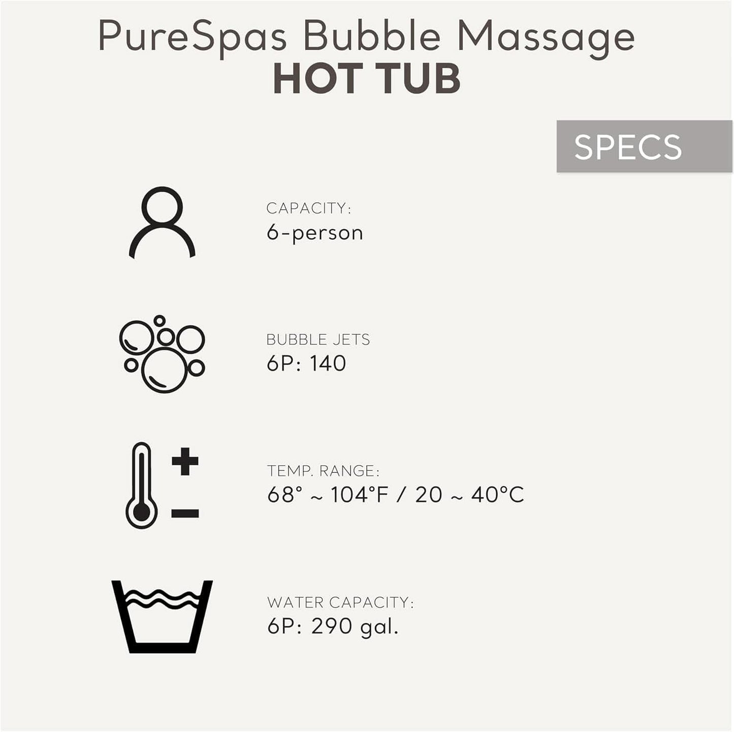 6 Person Inflatable Hot Tub With 140 Bubble Jets Spa-4