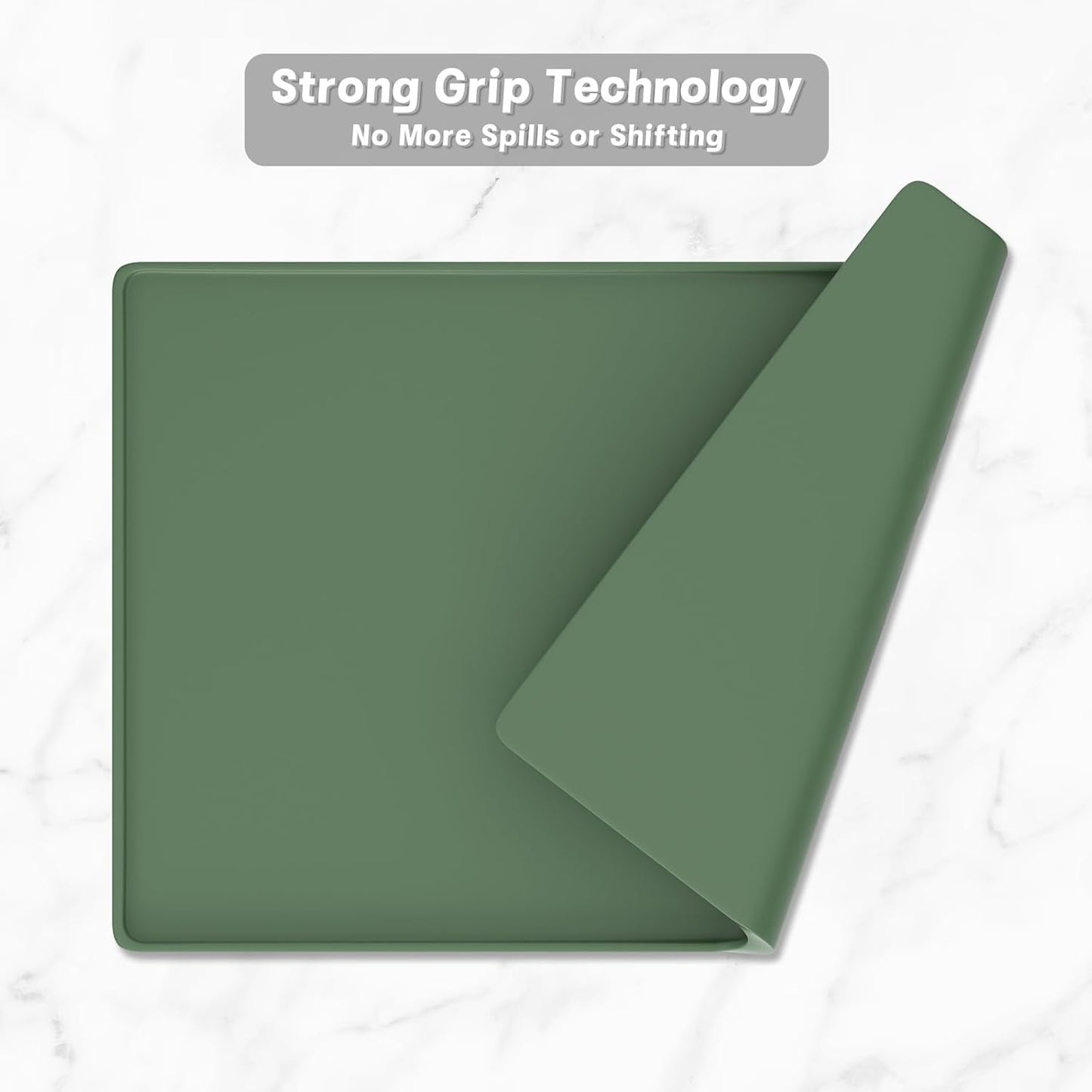 Silicone Coffee Mat, 12" X 19" Waterproof Raised Edge Coffee Bar Mats for Espresso Machine Station Accessories, Heat Resistant Dish Drying Pad for Kitchen Counter, Rubber Bar Decor Pad, Green