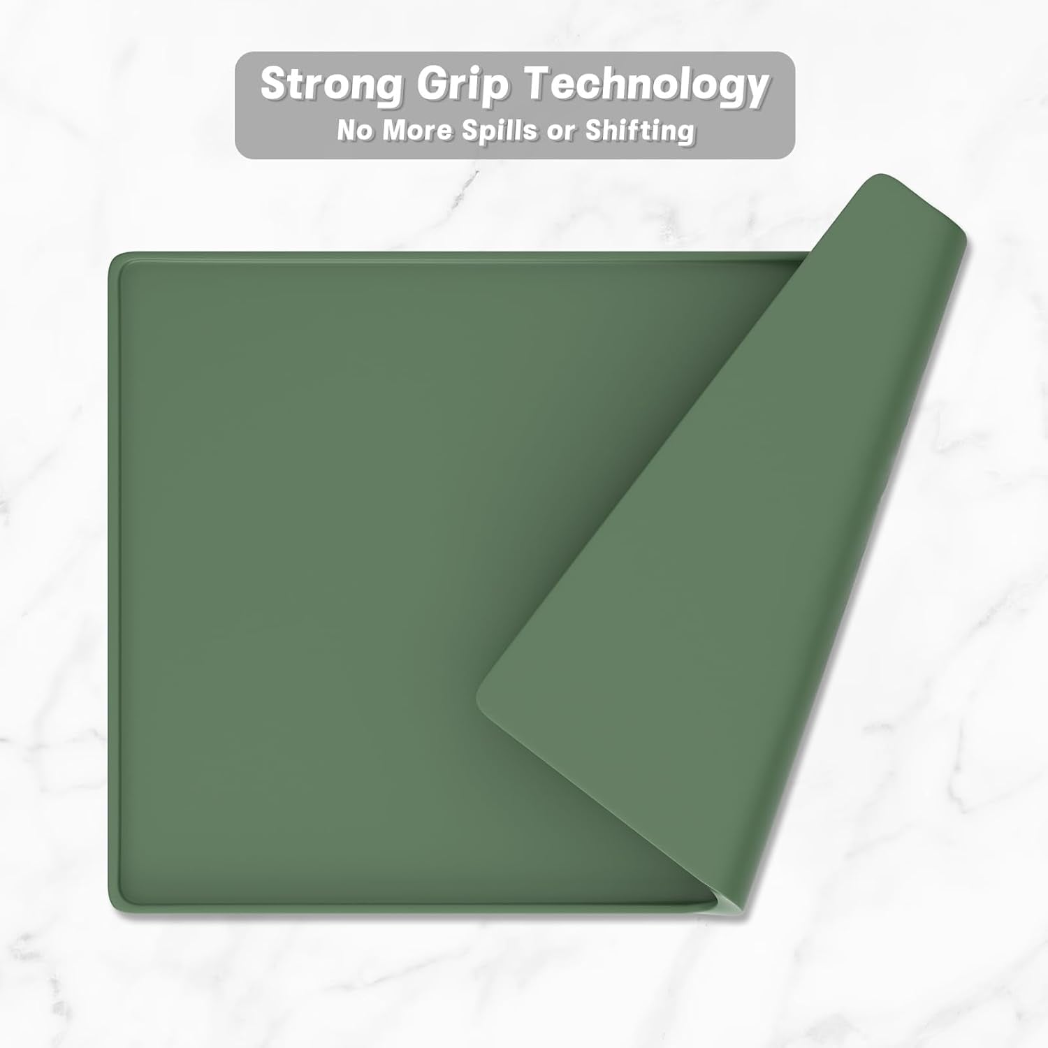 Silicone Coffee Mat, 12" X 19" Waterproof Raised Edge Coffee Bar Mats for Espresso Machine Station Accessories, Heat Resistant Dish Drying Pad for Kitchen Counter, Rubber Bar Decor Pad, Green
