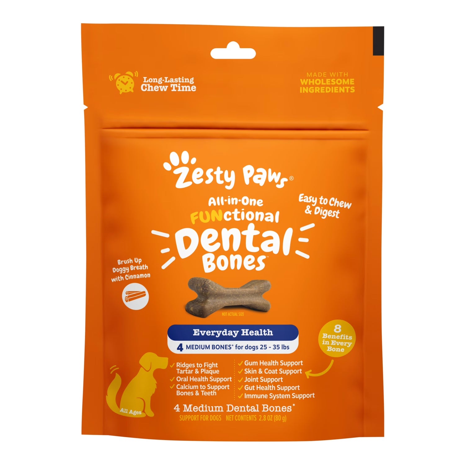 All-In-One Dental Bones, Medium Dogs, 4 Count