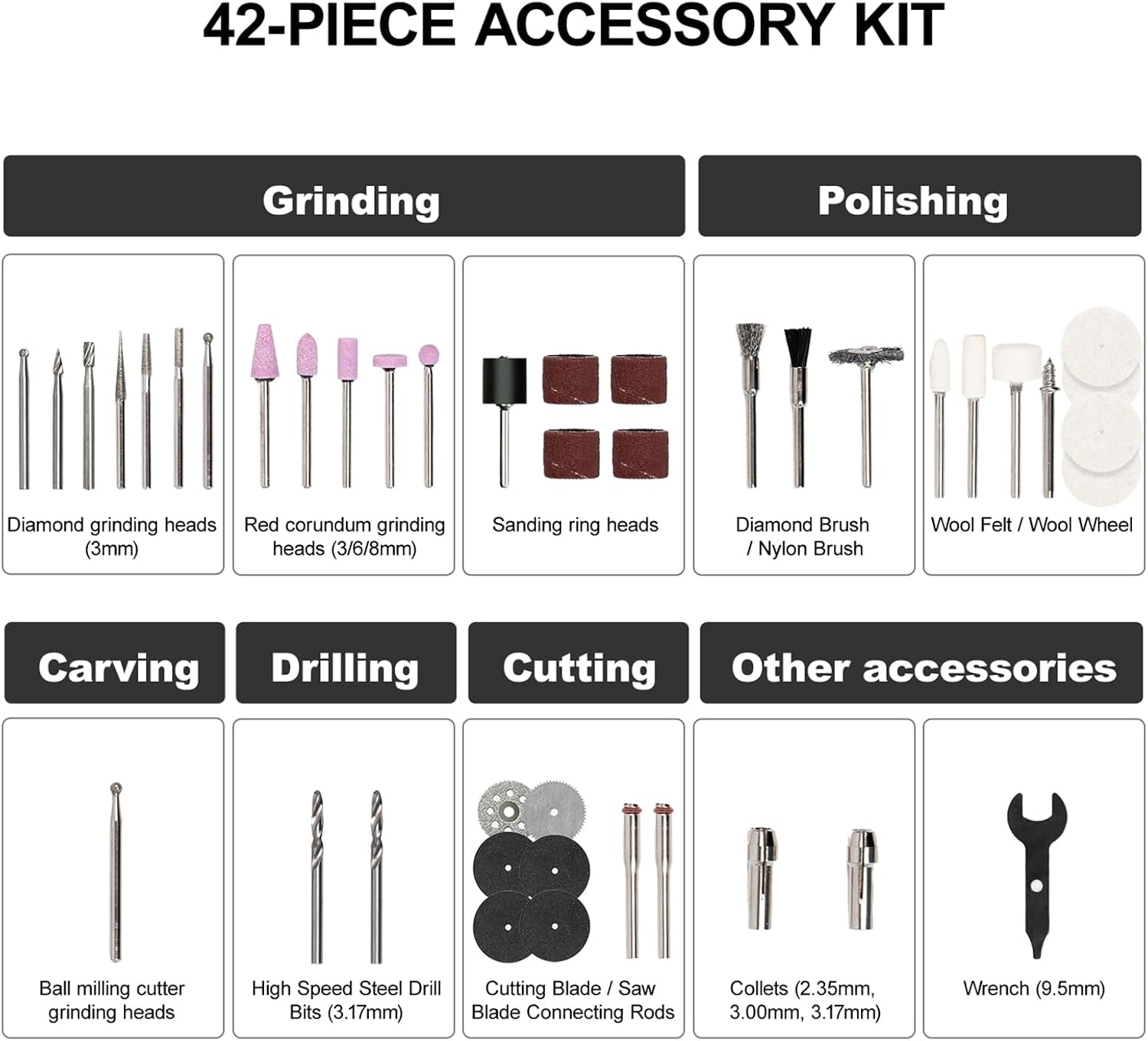 Cordless Rotary Tool Kit, 7.2V with Higher Torque, More Powerful, 5 Speeds 10000 to 28000 RPM, with 42 Accessories, Multi Purposes, Sanding, Polishing, Drilling, Etching, Engraving, DIY Crafts