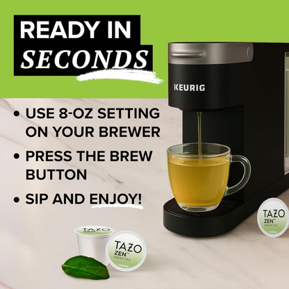 TAZO Zen Green Tea K-Cups, Green Tea Zen for Health and Wellness, 22 Pods | Zen Green Tea K-Cups for Quick Keurig Brewing Offer a Blend of Organic Green Tea, Lemon Verbena, Lemongrass and Spearmint