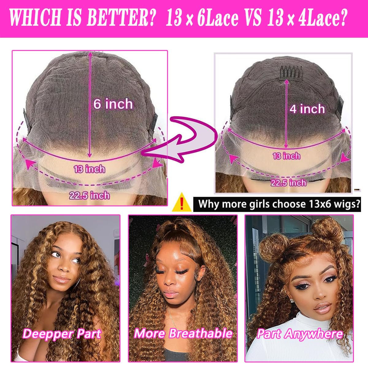 30 Inch Highlight Ombre Lace Front Wig Human Hair 200% Density 13X6 Honey Blonde 4/27 Deep Wave Glueless Pre Plucked HD Lace Frontal Wigs for Women