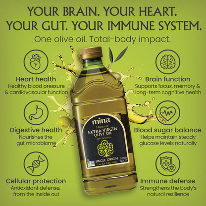 Moroccan Olive Oil Extra Virgin, 68 Fl Oz, High Polyphenol Olive Oil, Single Origin Olive Oil