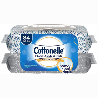 Cottonelle Fresh Care Flushable Cleansing Cloths 1-Ply 3.73 x 5.5 White 84/Pack
