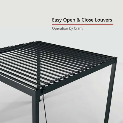 80/88 Metal Frame Pergola with Adjustable Louvered Roof