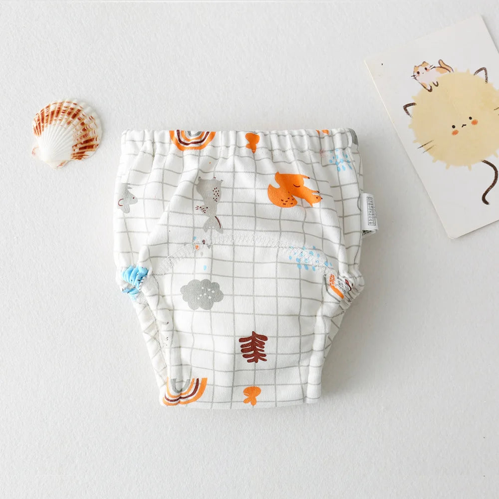 New Baby Waterproof Washable Training Pants Cartoon Cotton Baby Diaper Infant Shorts Nappies Panties Nappy Changing Underwear