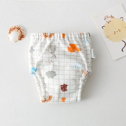 New Baby Waterproof Washable Training Pants Cartoon Cotton Baby Diaper Infant Shorts Nappies Panties Nappy Changing Underwear