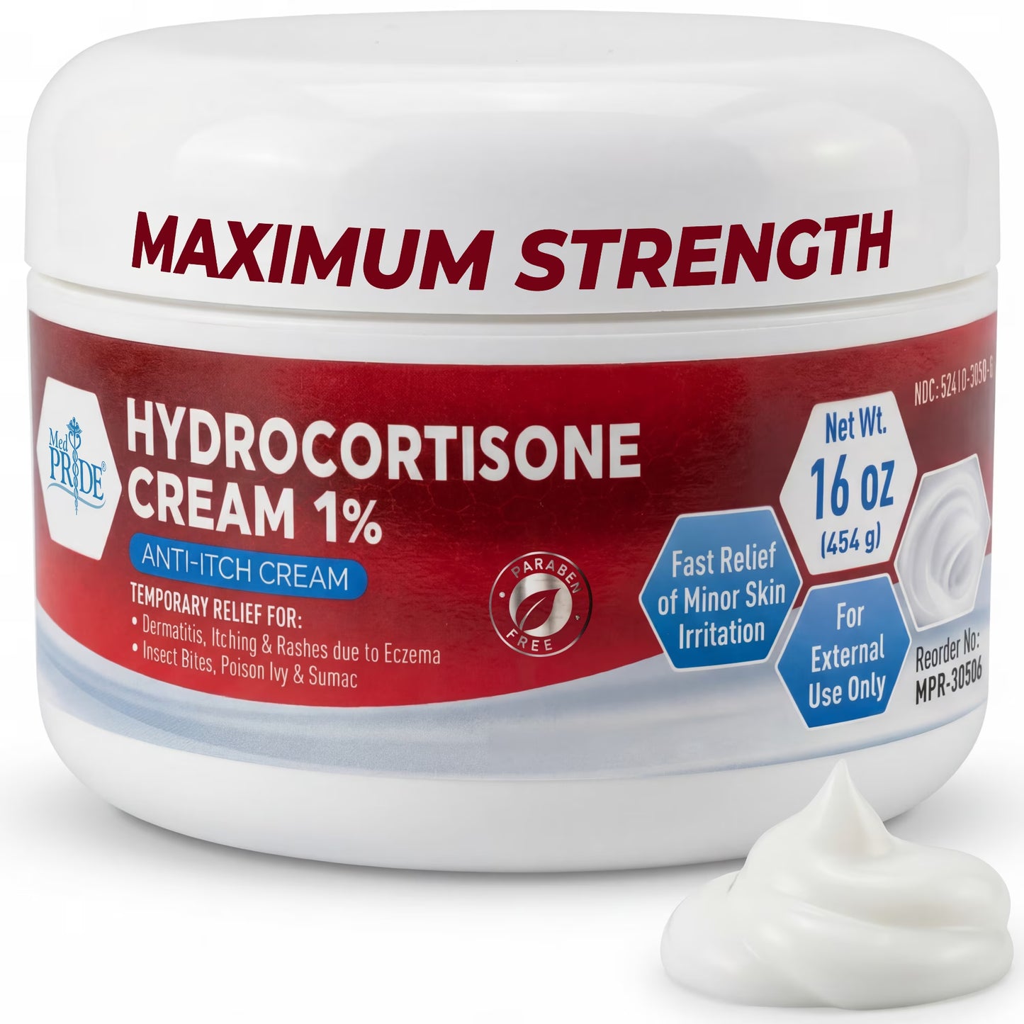 MED PRIDE 1% Hydrocortisone Cream 16Oz Bulk Cortisone anti Itch Cream for Eczema, Dermatitis, Rashes, Bug Bite Itch Relief & Skin Irritations