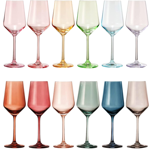 Make Your Own Set Wine Glass Single Colorful Purple Colored Large 12 Oz Glass Unique Italian Style T-0