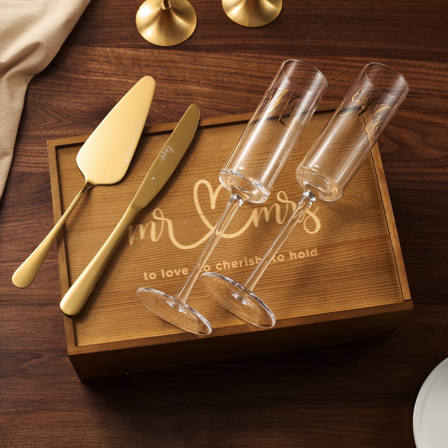 Wedding Bridal Champagne Flutes Gift Set Of 2