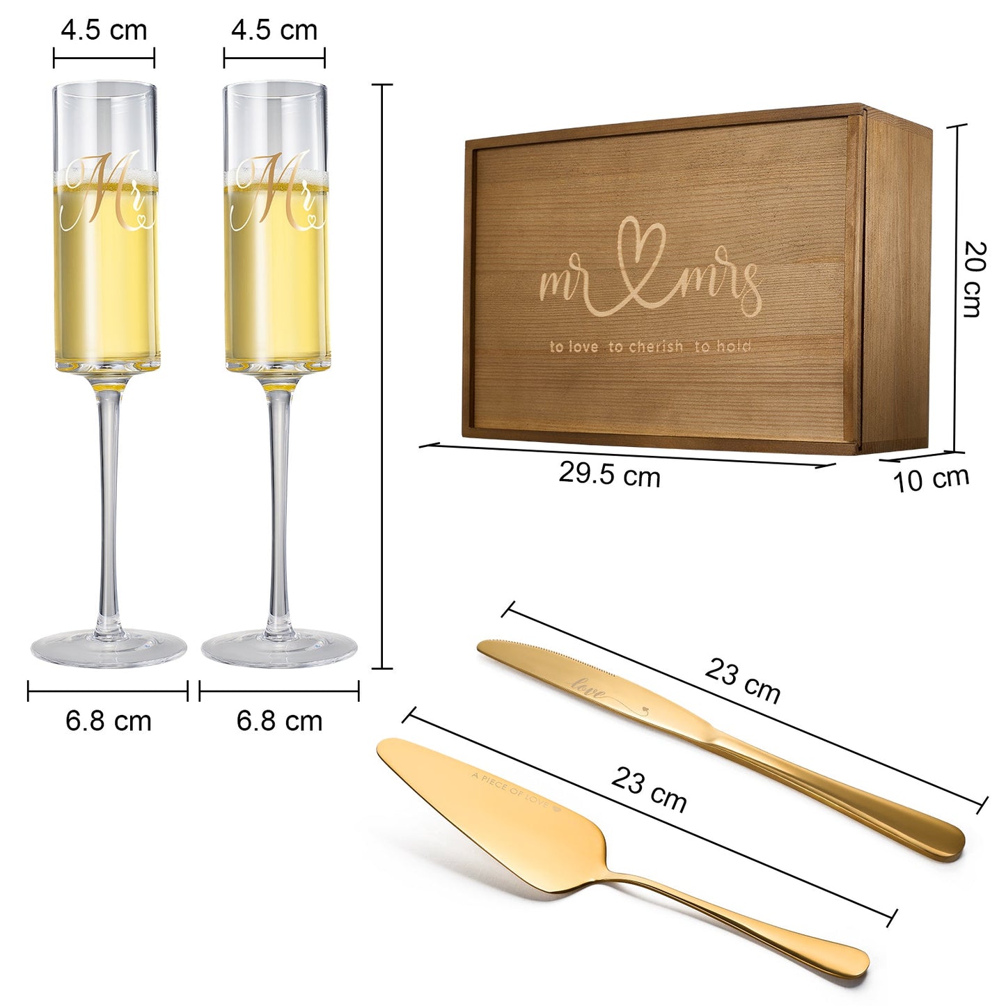 Wedding Bridal Champagne Flutes Gift Set Of 2
