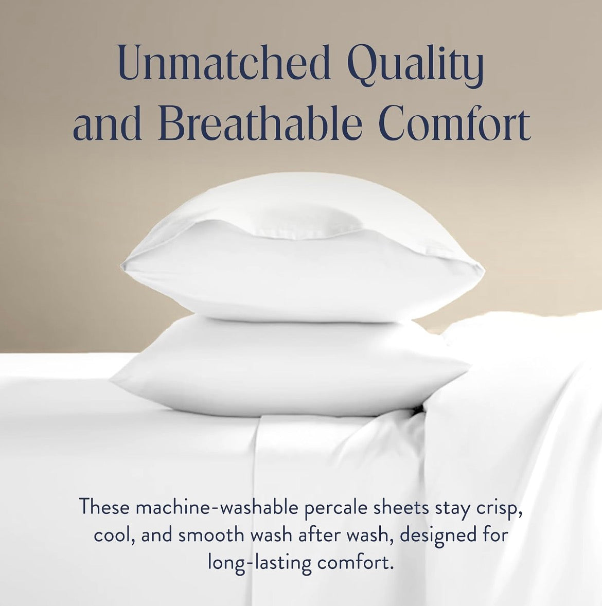 Brooklinen Percale 4-Pc Sheet Set for Hot Sleepers, Luxury - King, White