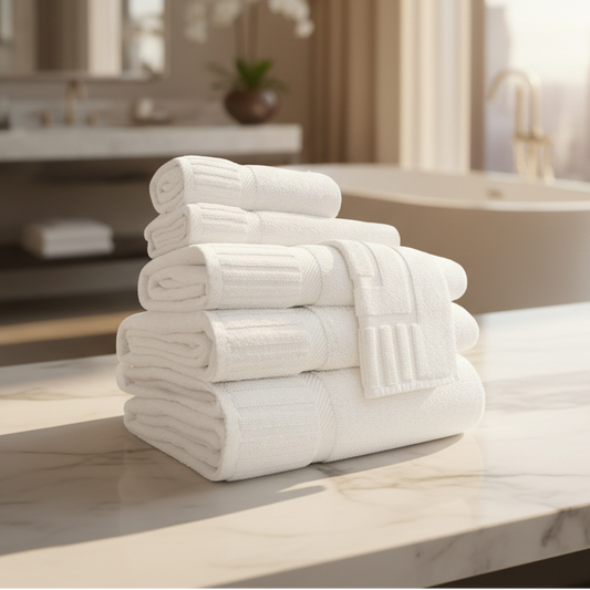 GOS Collection Premium Ring Spun Cotton Towels with Piano Key Pattern