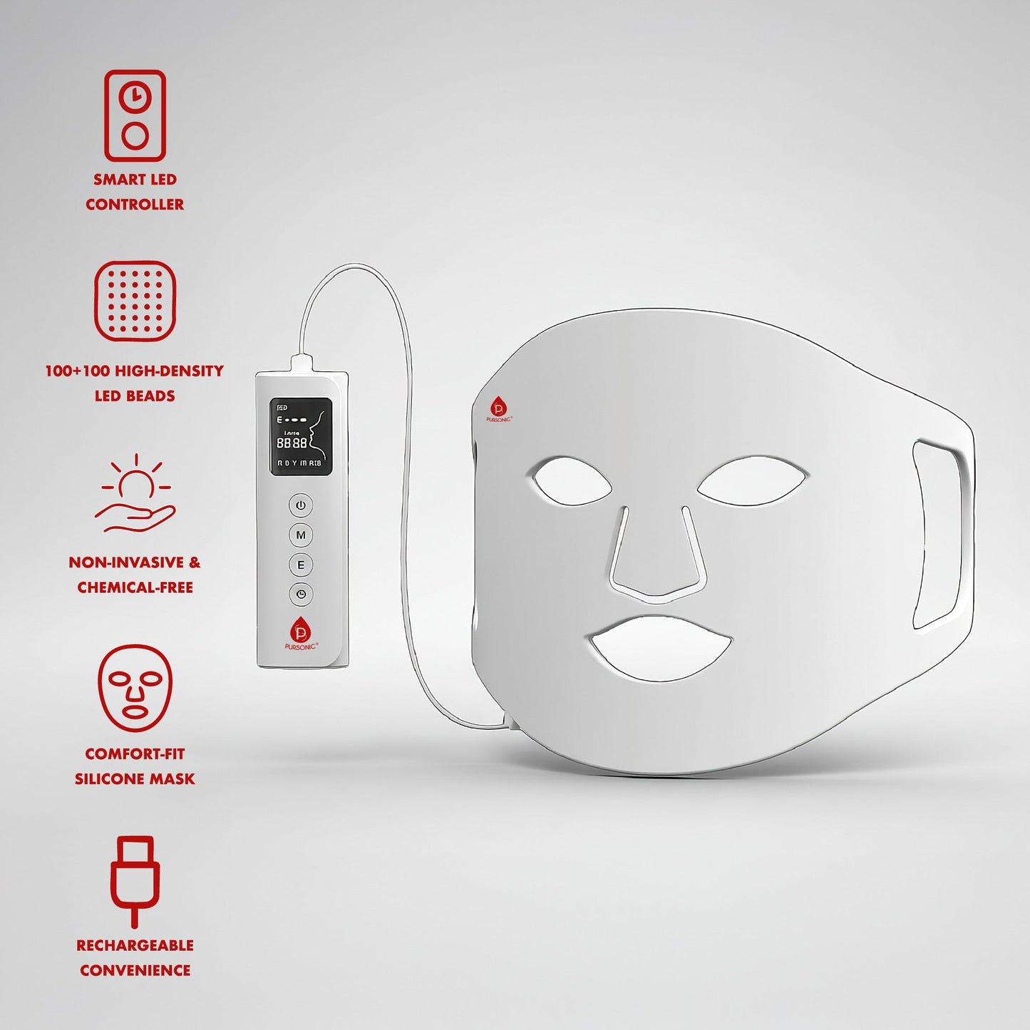 LED Light Therapy Mask with Smart Controller