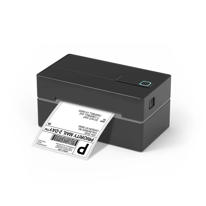 Thermal Label Printer Portable No Ink Required 203DPI 4x6 for Small Business Bluetooth USB High Speed Express Airway Bill - Black color