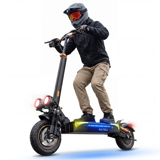 Off Road Electric Scooter, 1200W Motor, 25 Miles Range, 31 MPH, 11" All Terrain Tire, E-Scooter for Adults with Double Suspension & Side Light Disc Brakes - Dark Grey
