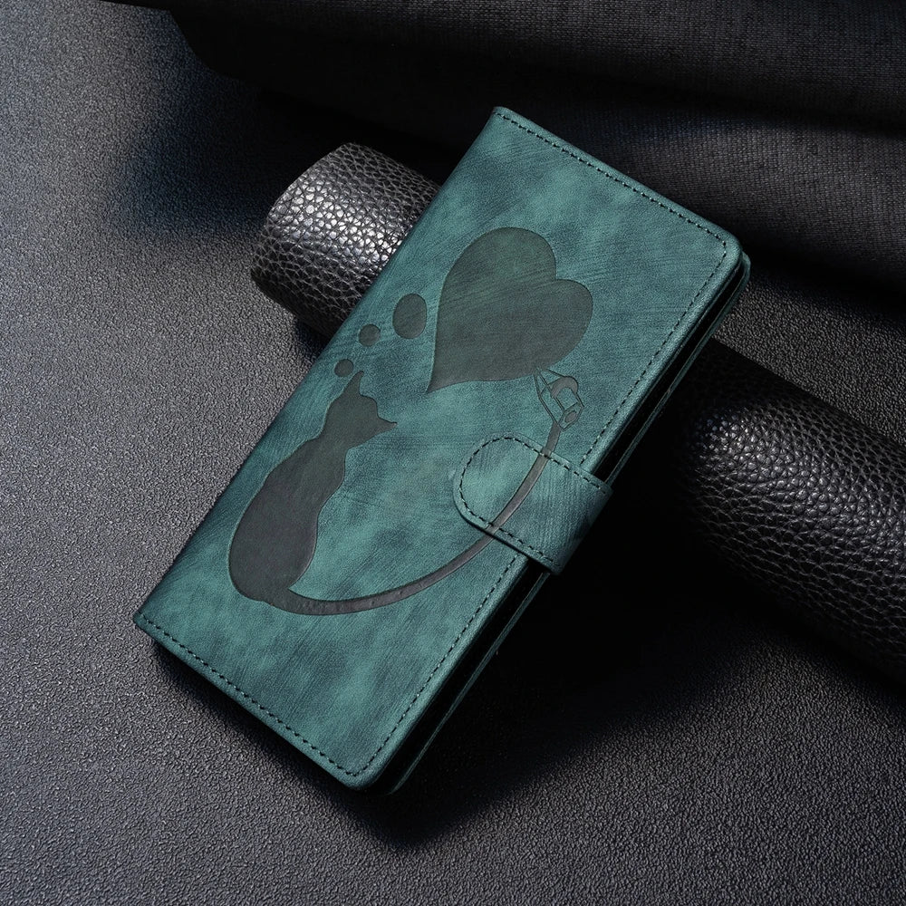 for i Phone 17 Flip Case for iPhone 15 16 14 13 12 11 Pro Max iPhon 15 Plus Cases Cute Cat Butterfly Leather Wallet Back Cover - I