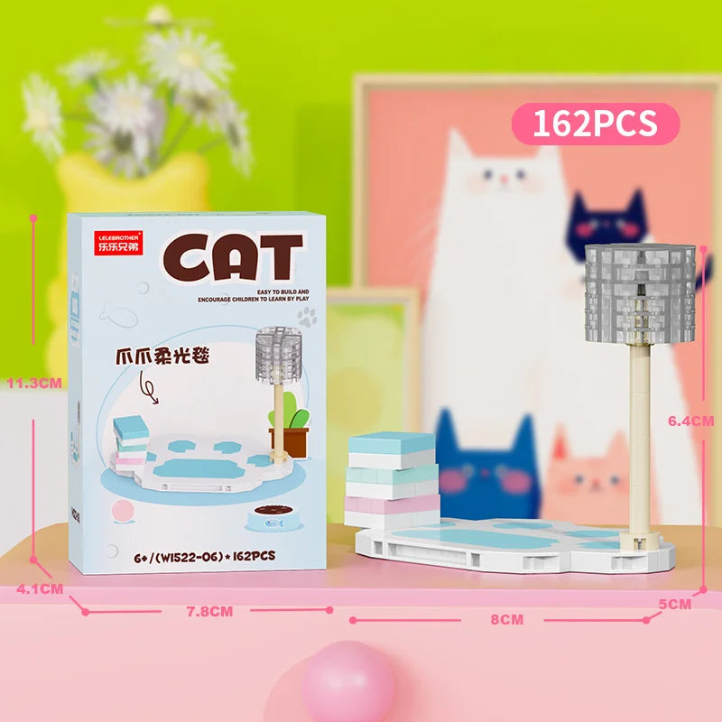Cute Pastoral Teddy Dog Pet Building Blocks Micro-Granular Ornament Children's Toy Gifts New Product Cat And Dog Themed - W1522-06