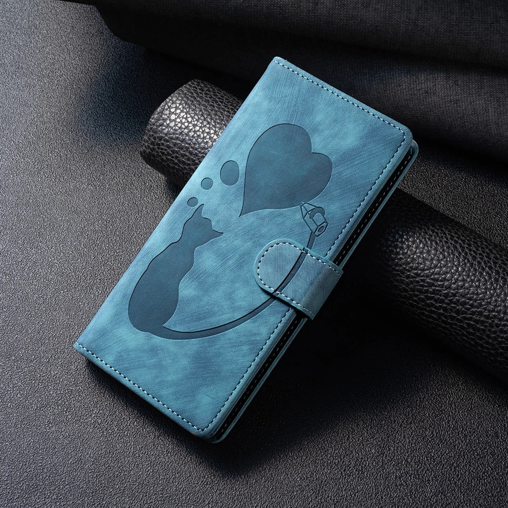 for i Phone 17 Flip Case for iPhone 15 16 14 13 12 11 Pro Max iPhon 15 Plus Cases Cute Cat Butterfly Leather Wallet Back Cover - G