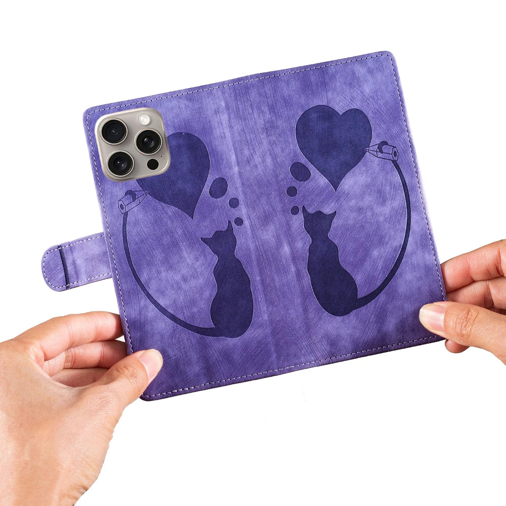 for i Phone 17 Flip Case for iPhone 15 16 14 13 12 11 Pro Max iPhon 15 Plus Cases Cute Cat Butterfly Leather Wallet Back Cover