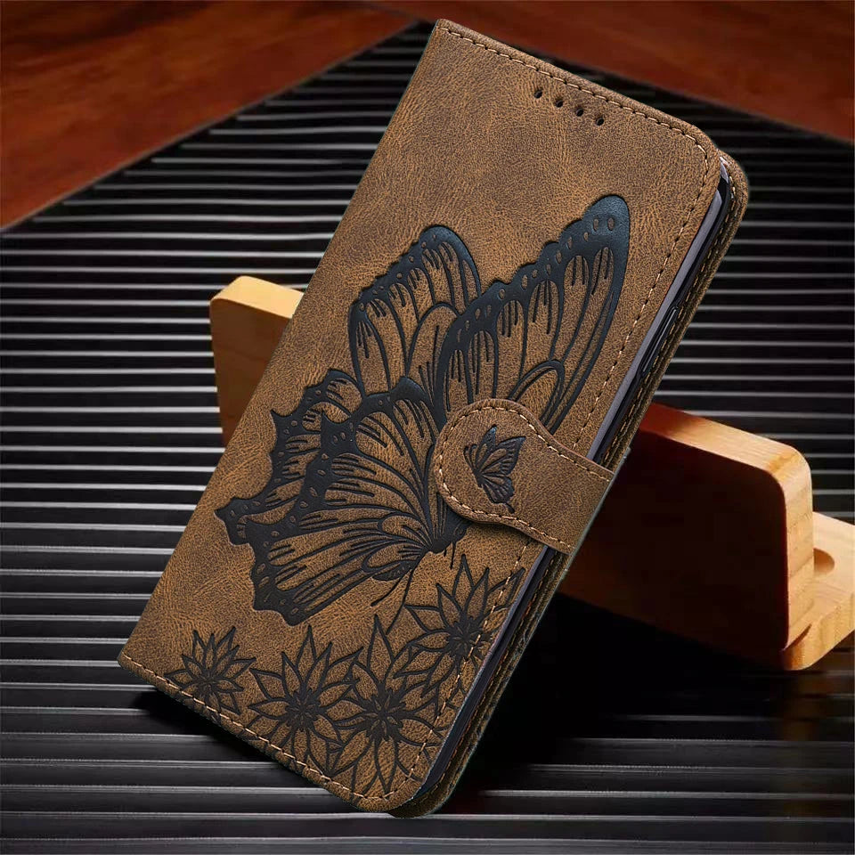 for i Phone 17 Flip Case for iPhone 15 16 14 13 12 11 Pro Max iPhon 15 Plus Cases Cute Cat Butterfly Leather Wallet Back Cover - P