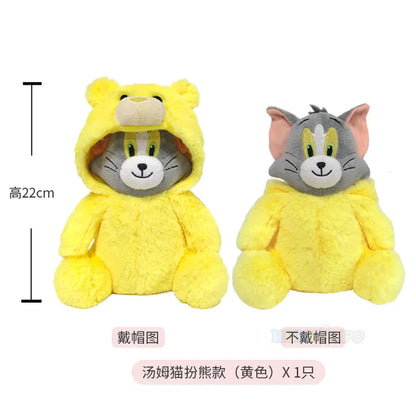 Original Tom And Jerry Plush Stuffed Toy Cat Mouse Cartoon Movie Characters Cosplay Bear Clothes Stuffed Animals Doll Gift - 22cm yellow tom