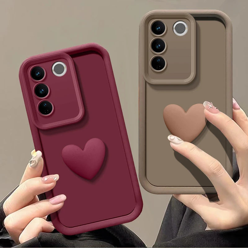 Love Heart Silicone Camera Lens Protective Case for Samsung Galaxy S25 Edge S26 Ultra Plus Phone Cover