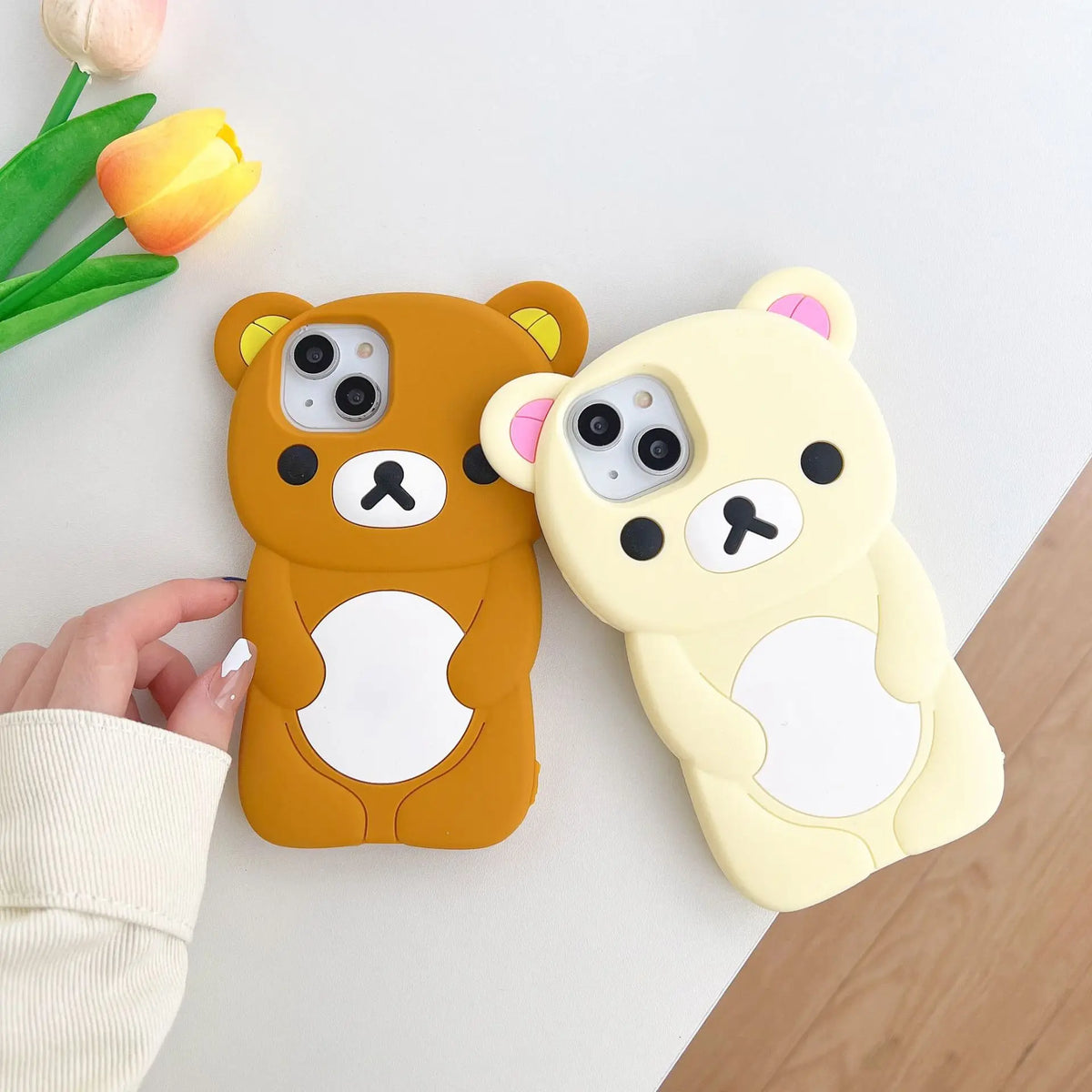 For iPhone 18 17 16 15 14 13 12 11 Pro Max Xs XR 6 7 8 Plus Cute Rilakkuma Bear Soft Silicone Cover Case