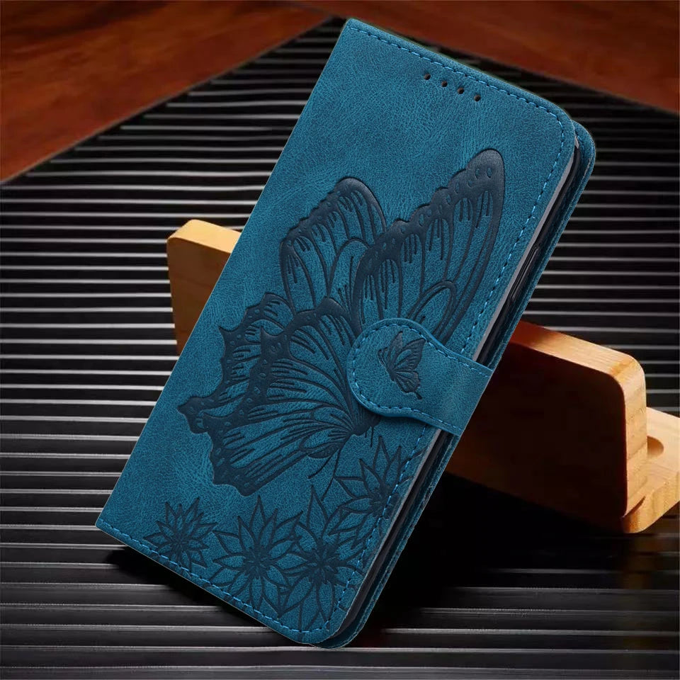 for i Phone 17 Flip Case for iPhone 15 16 14 13 12 11 Pro Max iPhon 15 Plus Cases Cute Cat Butterfly Leather Wallet Back Cover - Q
