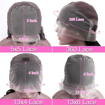 46 Inch Long Body Wave 13x6 HD Transparent Lace Frontal Wigs Brazilian Human Hair 200 Density Pre Plucked With Baby Hair Wigs