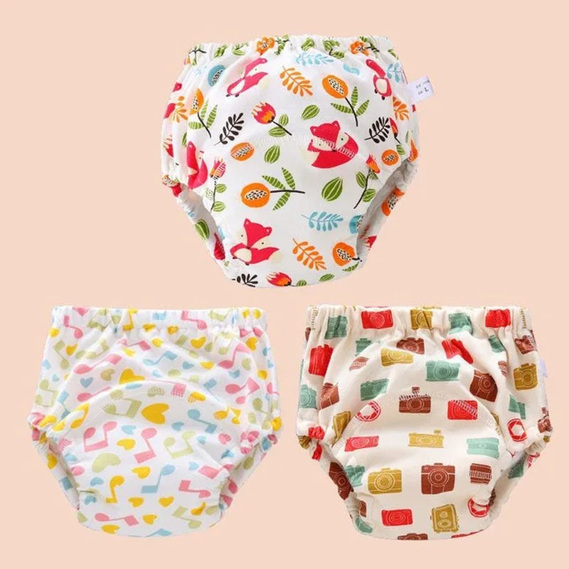 Baby Reusable Potty Training Pants Toddler Cotton Ecological Cloth Diaper Panties Waterproof Washable Nappies Boy Girl Underwear