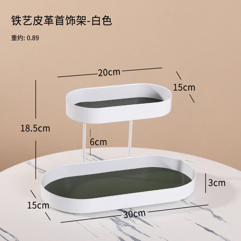 Modern Luxury Double-Layer Key Storage Tray for Bedroom