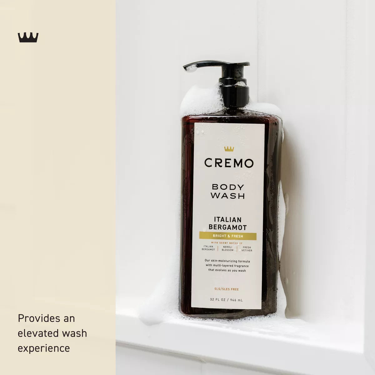 Cremo Italian Bergamot Body Wash - 32 Fl Oz: Liquid, for Normal Skin, Whole Body, Pump Bottle