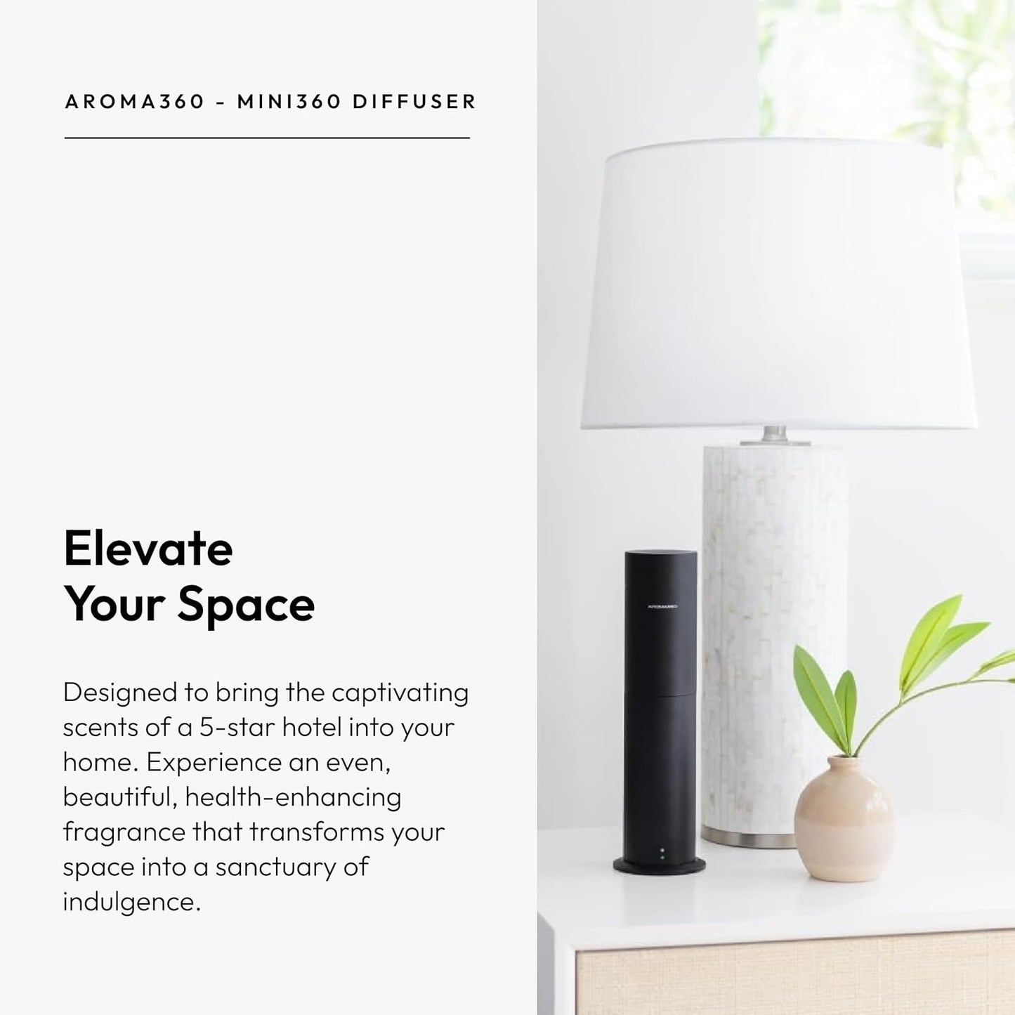 Aroma360-Mini Pro Scent Diffuser-Aroma Diffuser for Essential Oils-Cold-Air Diffusion-600Sq.Ft. Coverage-Waterless Air Diffuser-Green-Works Exclusively with Pro Pod Bottles