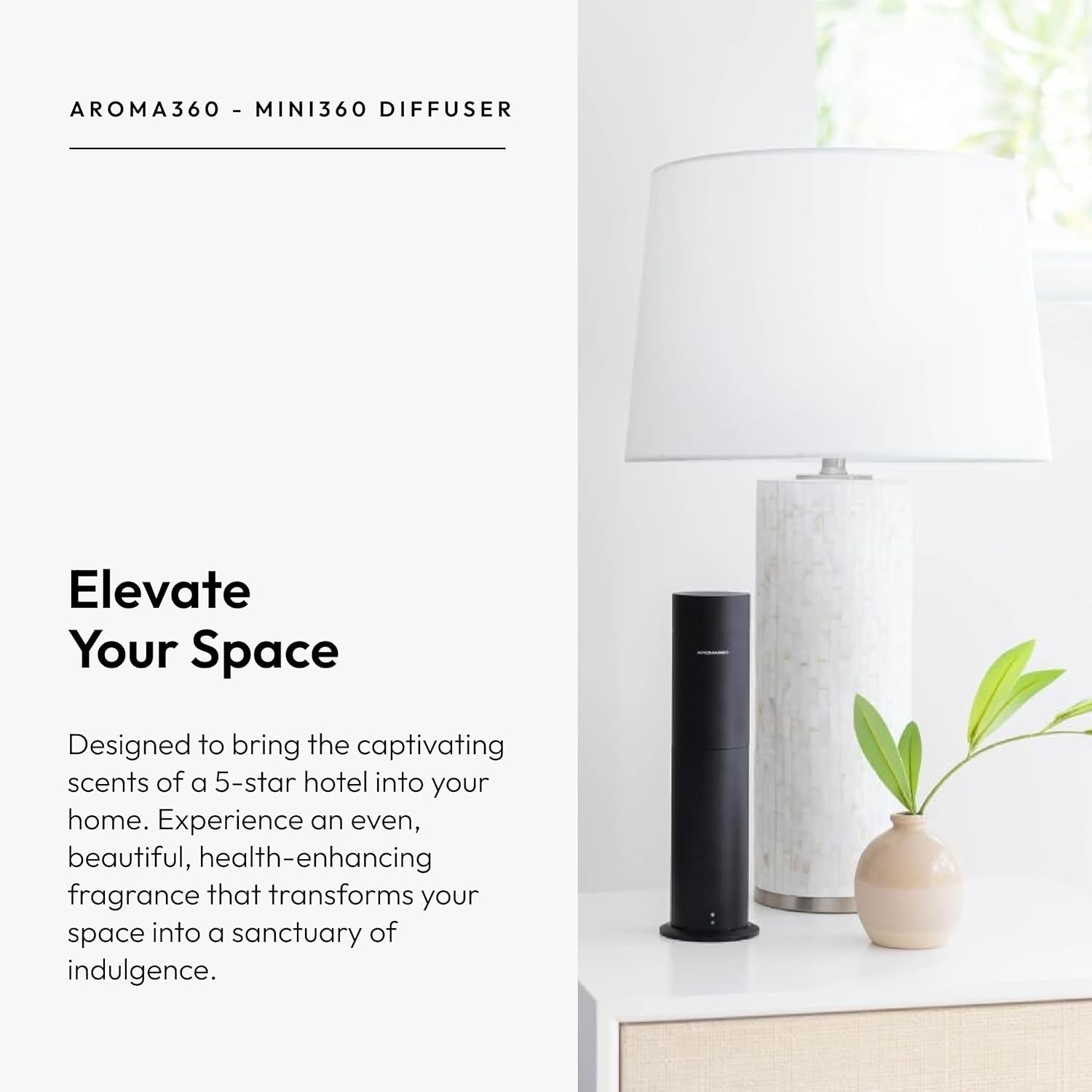 Aroma360-Mini Pro Scent Diffuser-Aroma Diffuser for Essential Oils-Cold-Air Diffusion-600Sq.Ft. Coverage-Waterless Air Diffuser-Green-Works Exclusively with Pro Pod Bottles